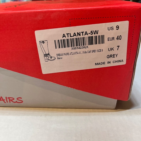 Gray Knee High Chunky Sole Boots Dream Pairs Atlanta New in Box - Picture 2 of 8